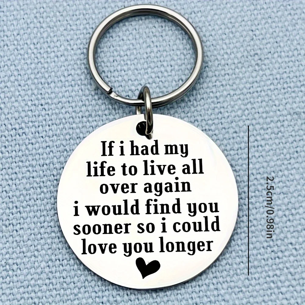 If I Had My Life To Live Over Again Keychain For Men, Boyfriend Husband Birthday Gift Anniversary Valentines Day Gift