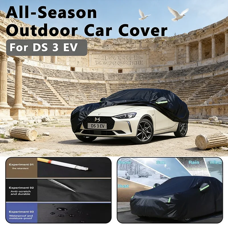 

For DS 3 EV Car Full Cover - Outdoor Waterproof Snowproof Sunshade, Winter & Summer All Weather Auto Protection Accessories