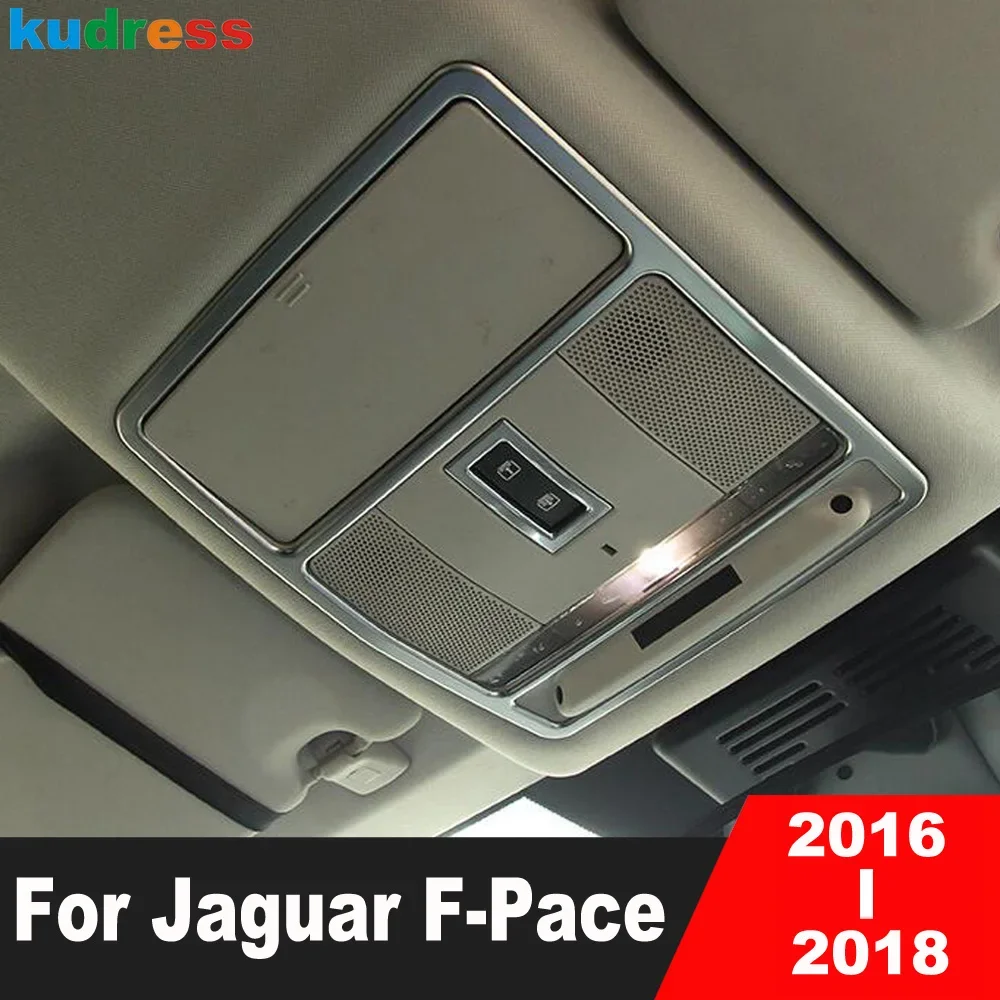 For Jaguar F-Pace 2016 2017 2018 Matte Car Front Roof Reading Light Lamp Cover Trim Decoration Interior Mouldings Accessories