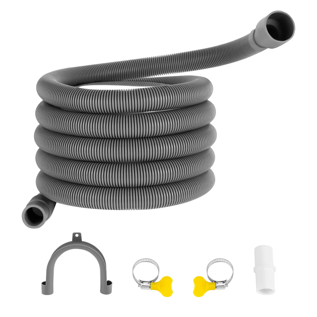 Drain Hose Extension Set Universal Washing Machine Hose 1M, Include Bracket Hose Connector and Hose Clamps Drain Hoses