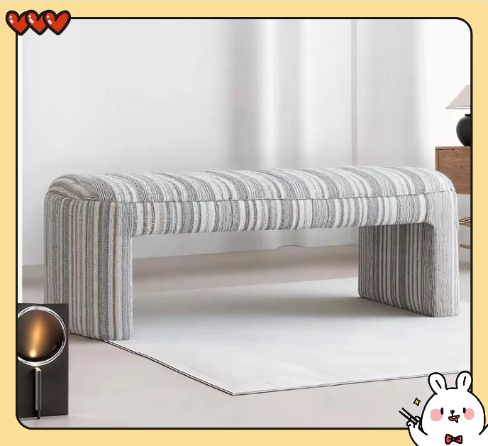 Solid Wood Bench, Comfort Leisure Stool for Living Room & Bedroom Bedside Storage Nook