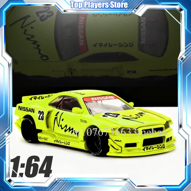 In Stock MINI GT KAIDO HOUSE 1:64 Nissan Skyline GT-R R34 GTR Alloy Openable Car Model Toys Gifts 1:64