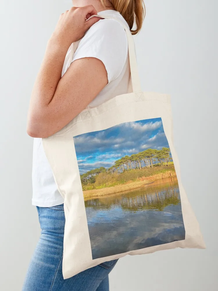 River Otter mouth at Budleigh Salterton beach Tote Bag reusable grocery bags hand bag Lady bags Cloth bags