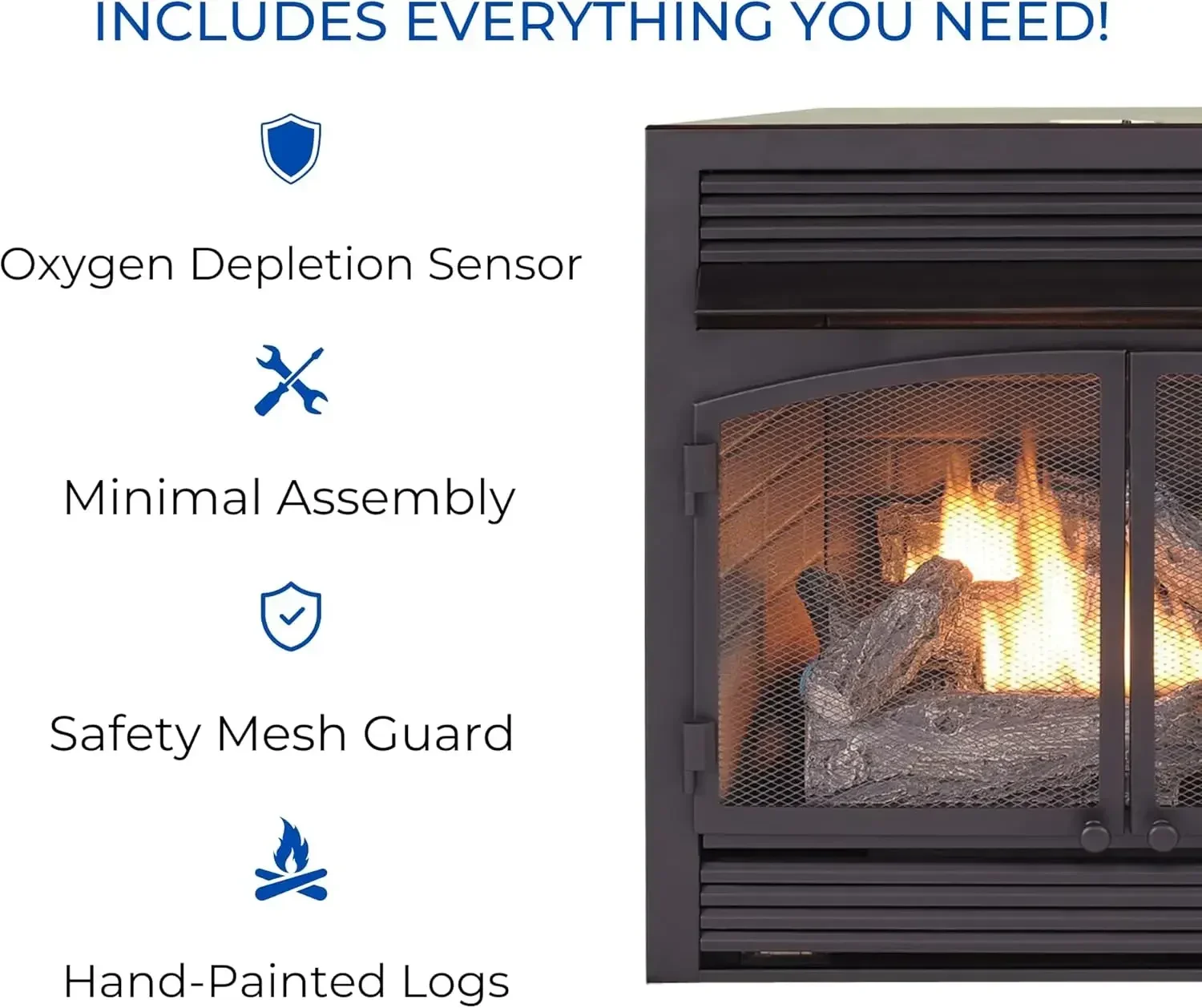 [أفضل بائع! ]حامل مدفأة غاز مزدوجة الوقود بدون تهوية، جهاز تحكم عن بعد، تستخدم مع الغاز الطبيعي أو البروبان السائل، 32000 وحدة حرارية بريطانية، أسود