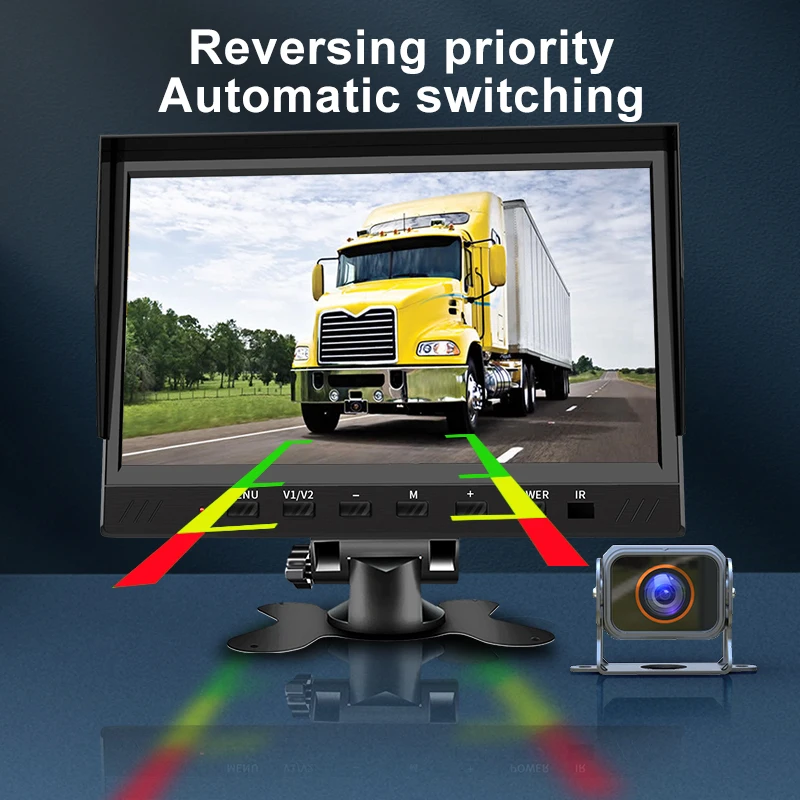 7 Inch 2CH IPS Screen 1080P Waterproof Backup Camera System Car Recorder Reverse Camera Kits for RV Lorry Truck