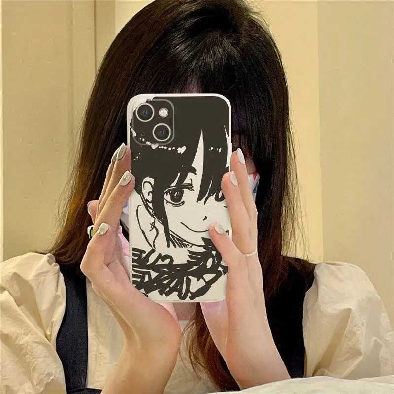 Funda de silicona a prueba de golpes para iphone, carcasa con dibujos de chicas japonesas de anime para iphone 14 13 pro max 11 12 mini 8 plus 7 se2 se3 6s xr xs x