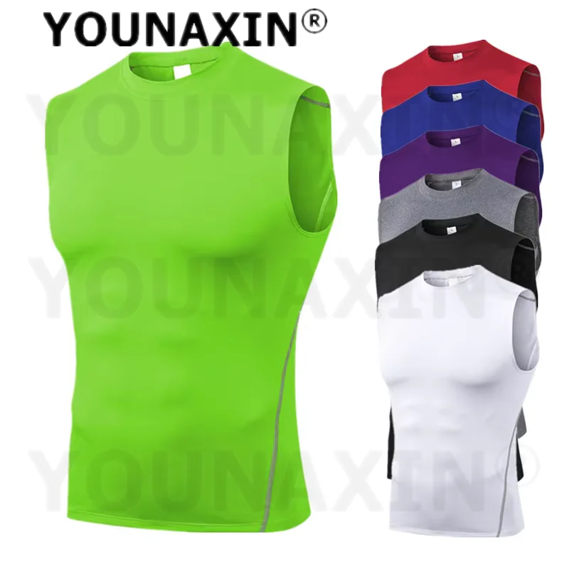 

Men's Sports Vest Tank Sleeveless T-shirt Compression Sweatshirt Tights Cycling Fitness Running Top Quick Drying S M L XL 2XL