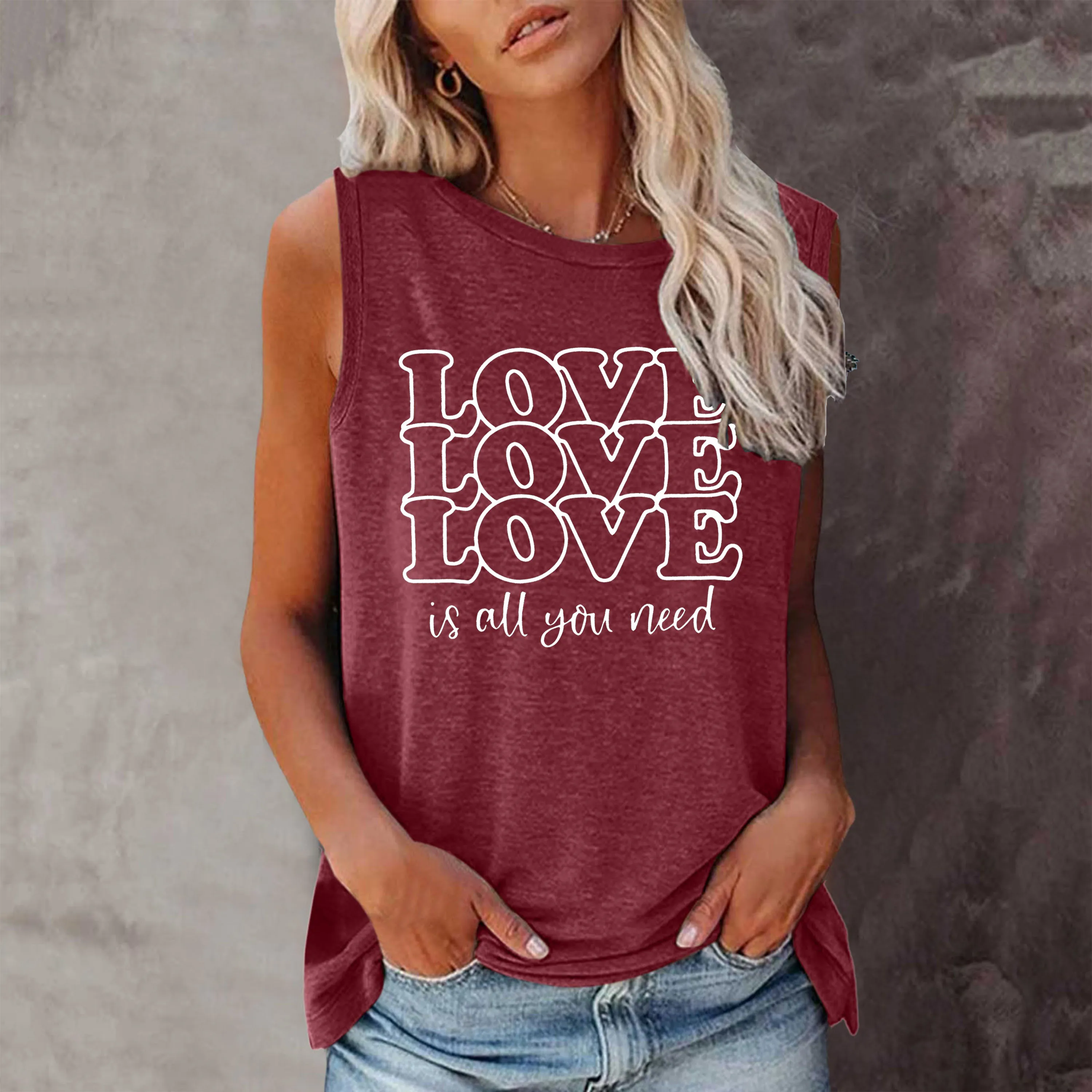 LOVE Shirt Short Sleeve Crew Neck Casual Top for Summer & Spring Women\'s Clothing Harajuku Tops