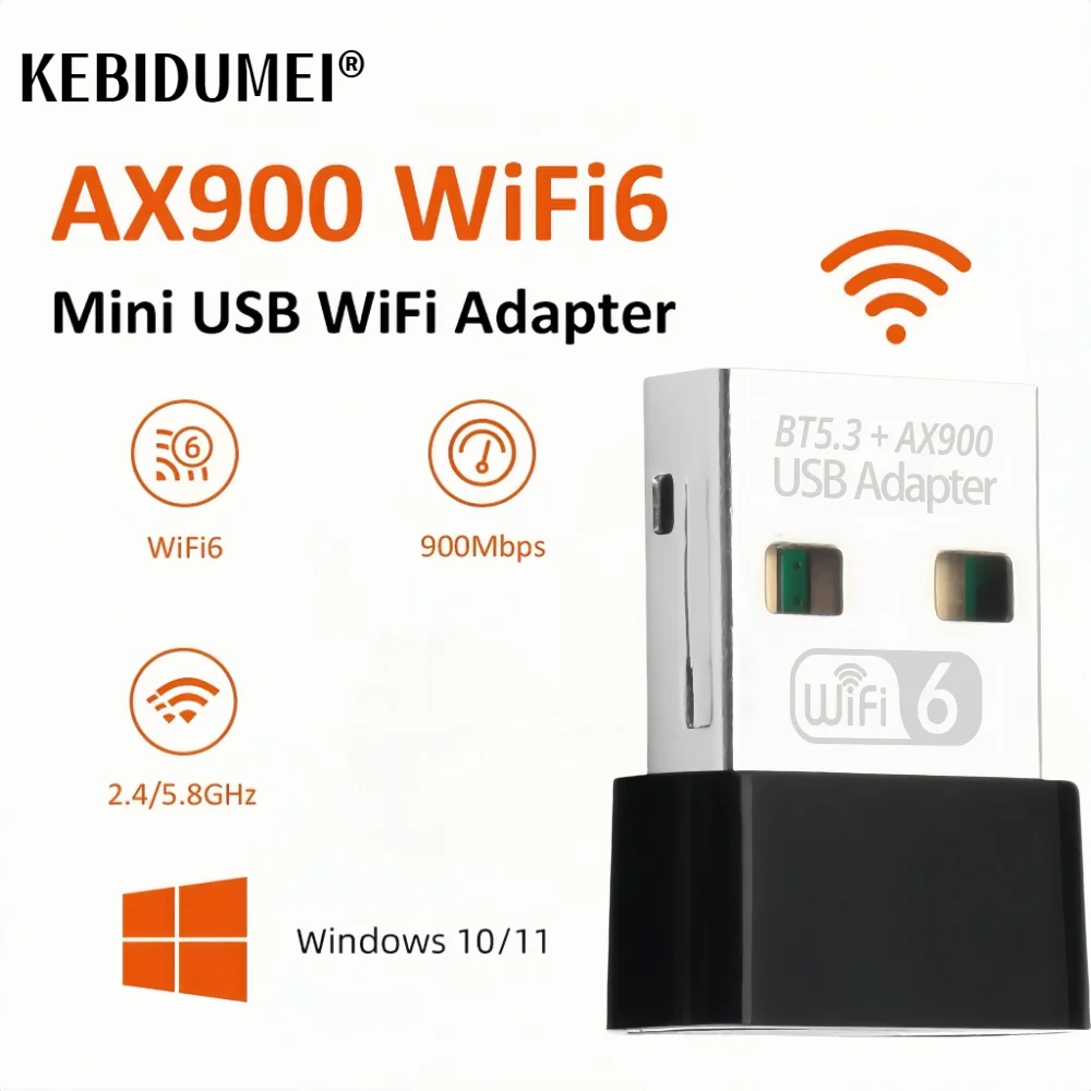 AX900 WiFi 6 USB WiFi Adapter 802.11AX Wireless WiFi Dongle Dual Band 2.4G/5GHz Network Card Driver Free For Win10/11