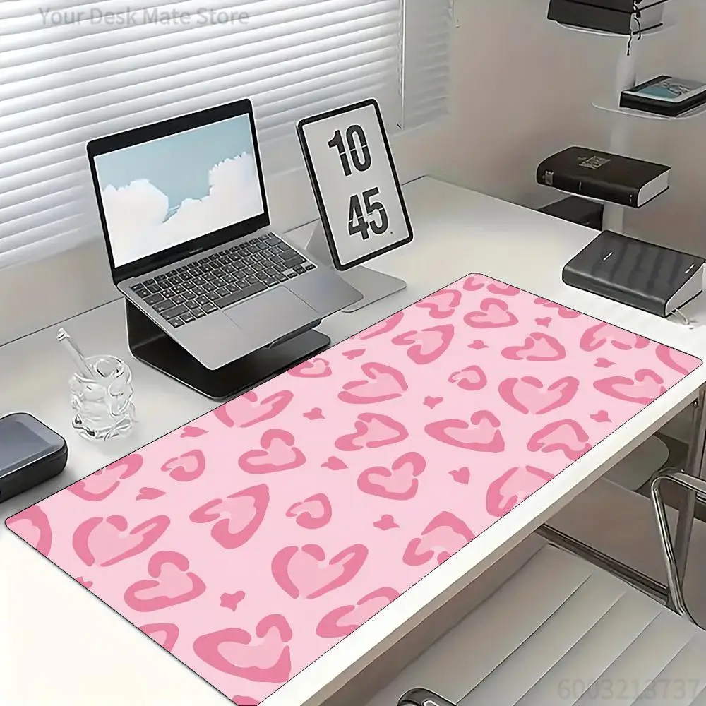 Stilvolles Mauspad mit Leopardenmuster, großes, rutschfestes PC-Schreibtischzubehör aus Gummi, Mauspad für Büro- und Gamer-Tastatur, Dekomatte
