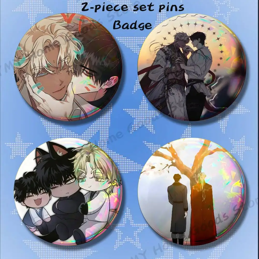 Shuraka Tei Anime Blossoms of the White Night Brooches for Backpack Accessories 25 32 44 58 75mm Round 2-piece set Free Mix