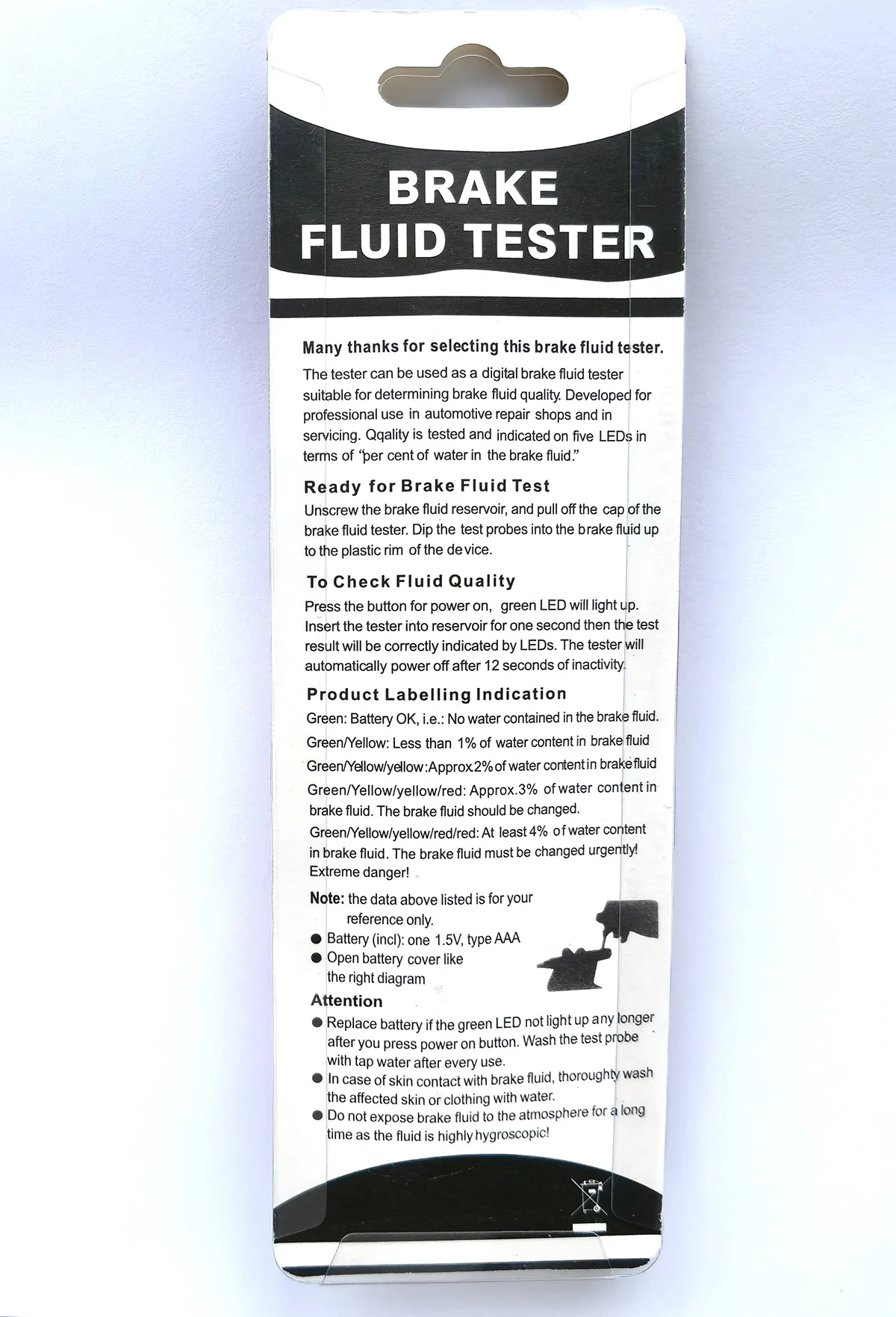 Remvloeistoftester Met 5 Led-Indicatoren Auto Remdiagnostisch Testgereedschap Hydraulische Vloeistof Vloeibare Olie Vochtanalysator Auto