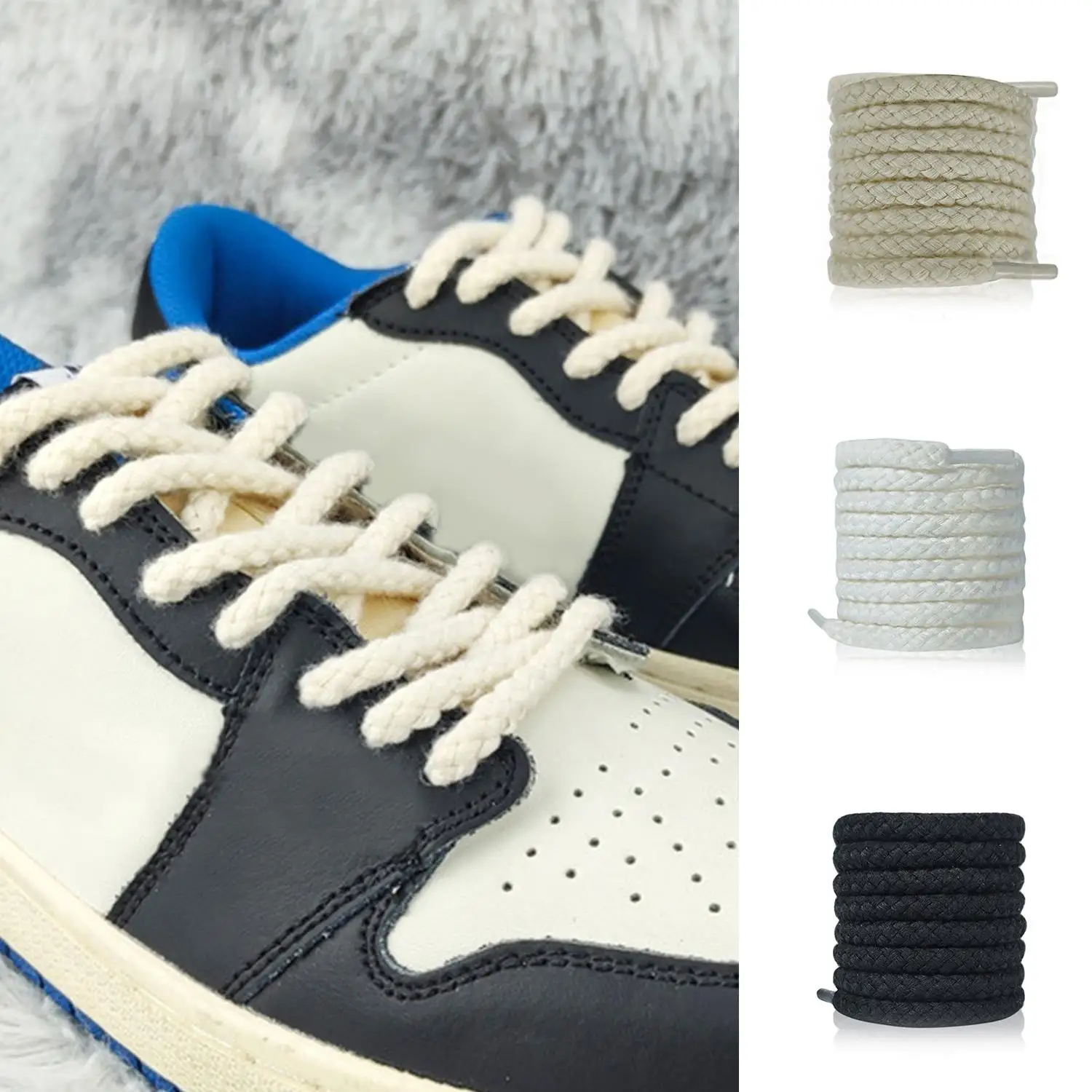 1 Paar runde Schnürsenkel aus Baumwollleinen mit gedrehtem Webmuster für Turnschuhe, Laufsport, Schnürsenkel, 120/140 cm, Schnürsenkel für Schuhe, Zubehör