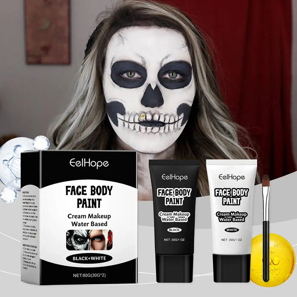 Witte Make-up Foundation Crème Concealer Halloween Cosplay Make-up Blijvende Crème Cosmetica Halloween Gezicht Lang Gezicht Wit