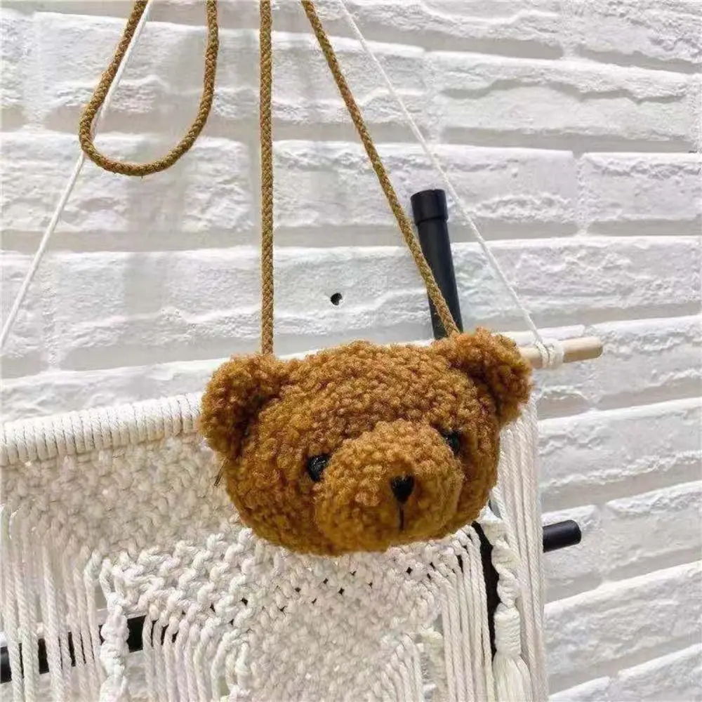 Custodia cosmetica Borsa con orso sorridente Borse per bambole in peluche Borsa da donna diagonale Borse in peluche Borsa a tracolla con orso di peluche Borsa in peluche con orso sorriso