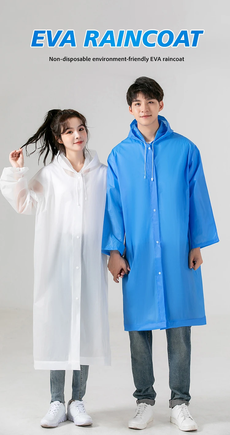 Regenmantel, verdickt, transparent, für Erwachsene, Herren und Damen, EVA-Regenmantel, Einweg-Poncho, Driften, Reisen, Outdoor-Produkte – Detail 1