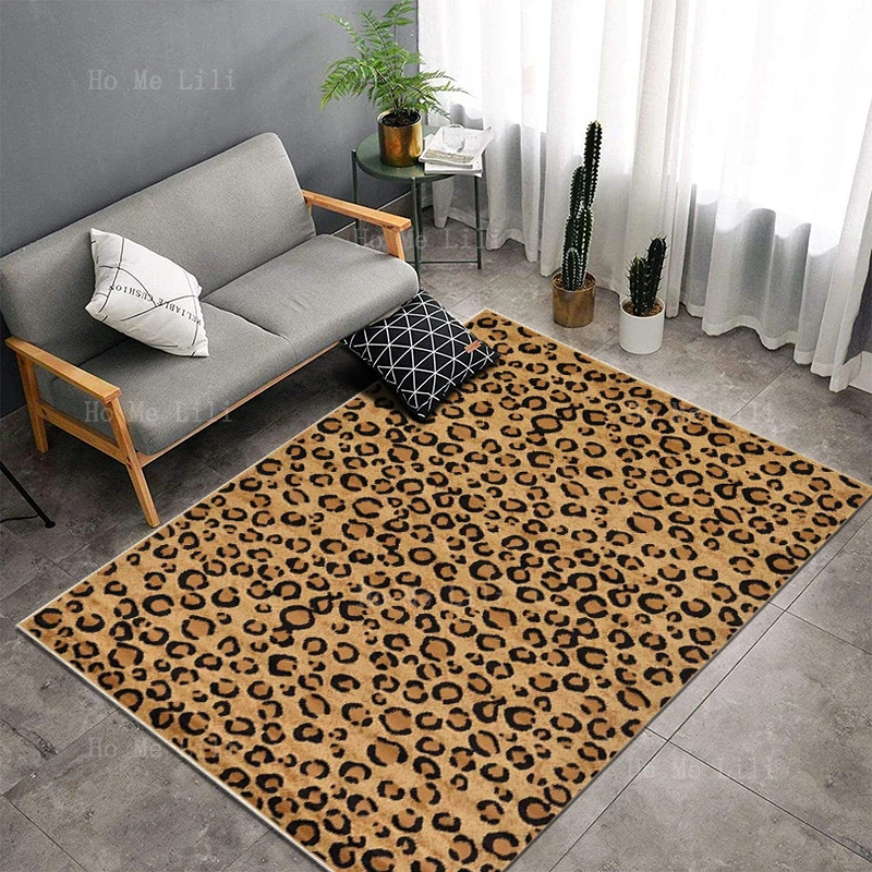 Leopard Print Pattern Wild Animal Style Abstract Art Carpet Floor Decorated Living Room Kitchen Bedroom Garden