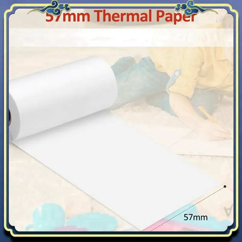 Portable 12 Roll Mini Pocket Printer Sticker Paper, 30 X 57Mm Self-Adhesive Thermal Paper For Pocket Printer,Black On White