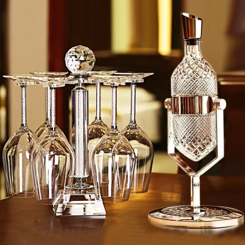 

Creative high-end rotating crystal glass set