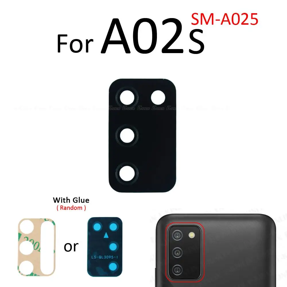 2pcs\lot Rear Camera Lens Back Glass Cover With Sticker Glue For Samsung Galaxy A10s A20s A30s A50s A70s A02s A03s A21s A52s 5G