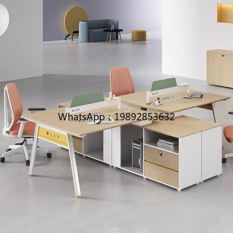 

DF Office Simple Modern Staff Desk Four-Person Office Table Workstation Desk Partition Office and Chair Set