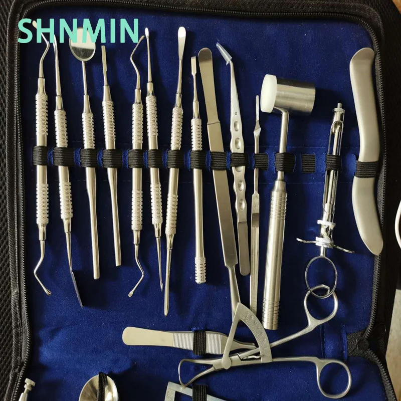 26Pcs/set Dental Dentist Implant Surgery Kit Surgical Tool Dental Implant Tools Basic Instrument Set