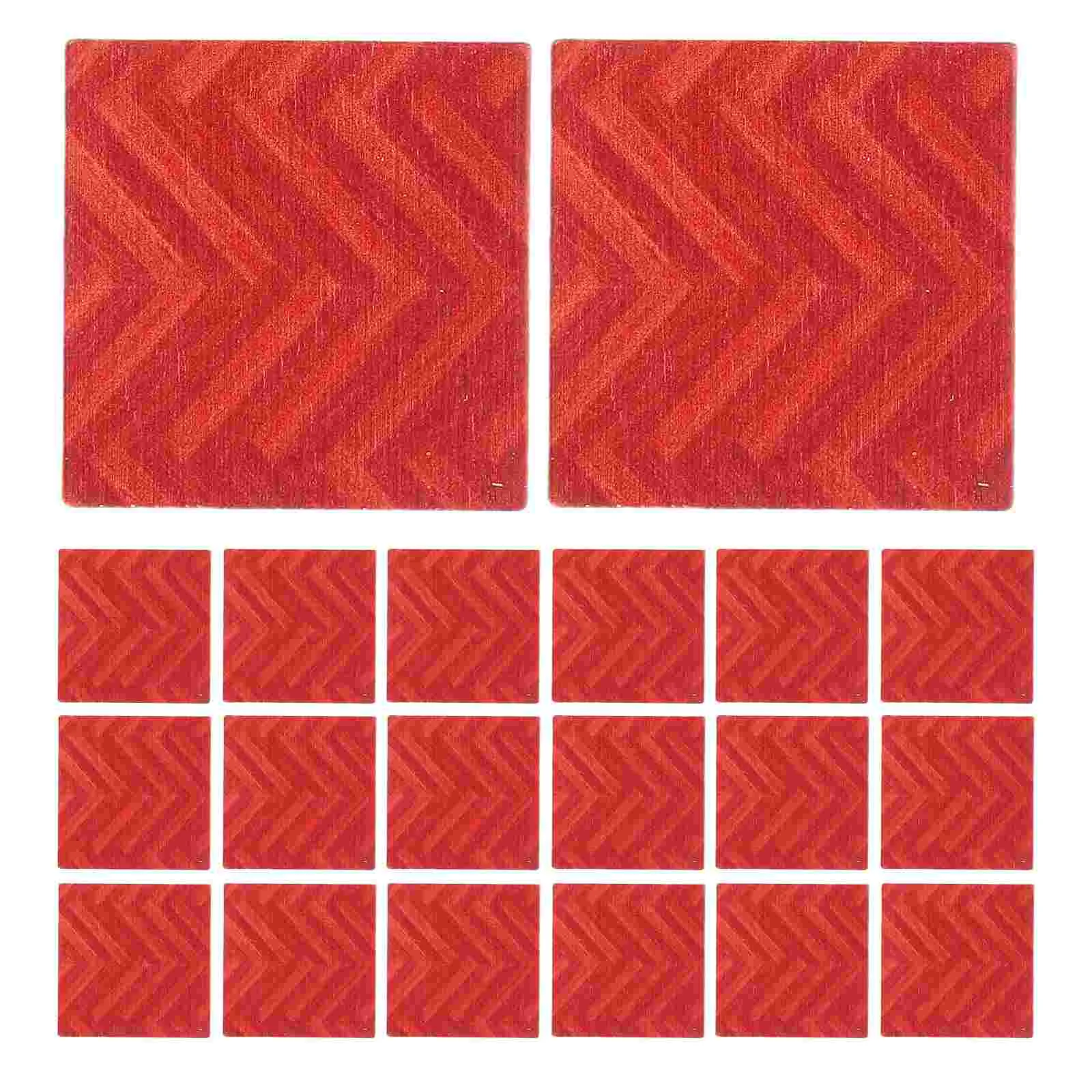 Plancher Miniature en bois pour maison de poupée, 27 pièces, meubles de décoration, planches Vintage, poupées de salon, jouets marron