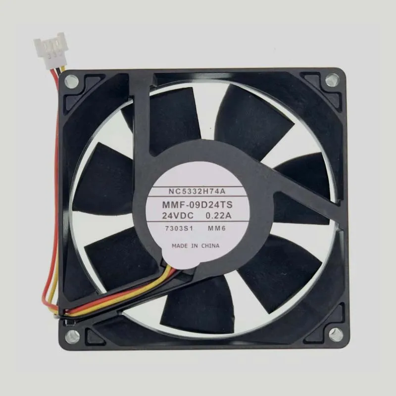 New Cooling Fan NC5332H74A MMF-09D24TS-MM6 24V DC 0.22A 3 Wire 9225 Servo Drive Inverter Cooling Fan Replacement Parts