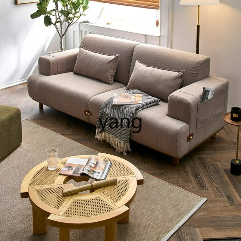 

LTT wabi sandy wind cotton and linen leisure sofa medieval small apartment single double seat straight row sofa