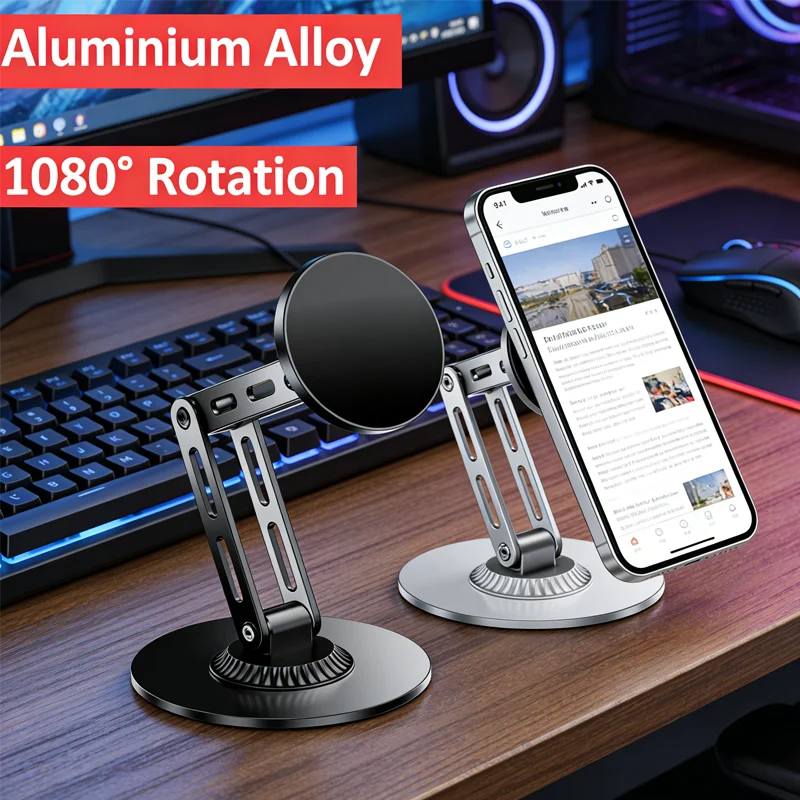 

Magnetic Desk Phone Holder Stand Magnet Car Mount Smartphone GPS Mobile Cell Support in Car Bracket for iPhone 17 Samsung Xiaomi