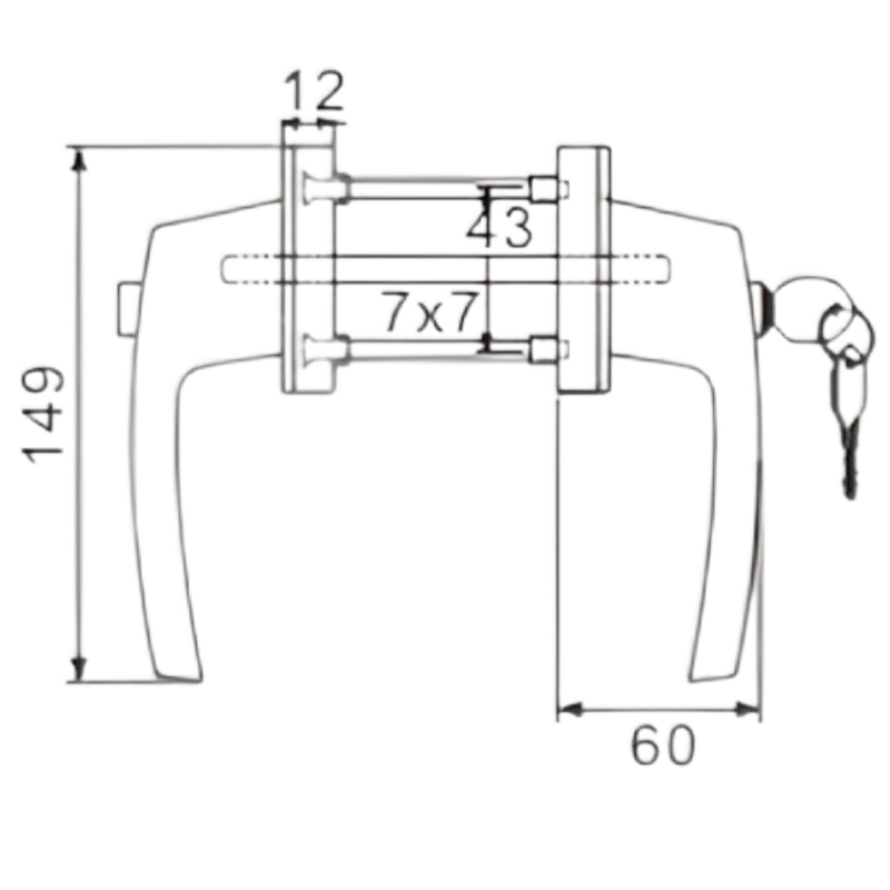Child Safety Lock Plastic Steel Door With Opposite Handle  Aluminum Alloy Side Hung Door Handle Lock Double-sided Universal Type