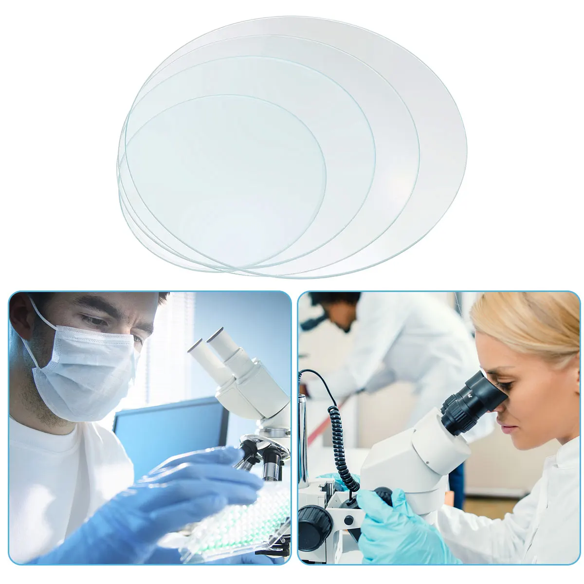 

4 Pcs High Temperature Resistant Surface Dish Accessories Chemistry Glass Equipment Beaker Cover Mirror Watch