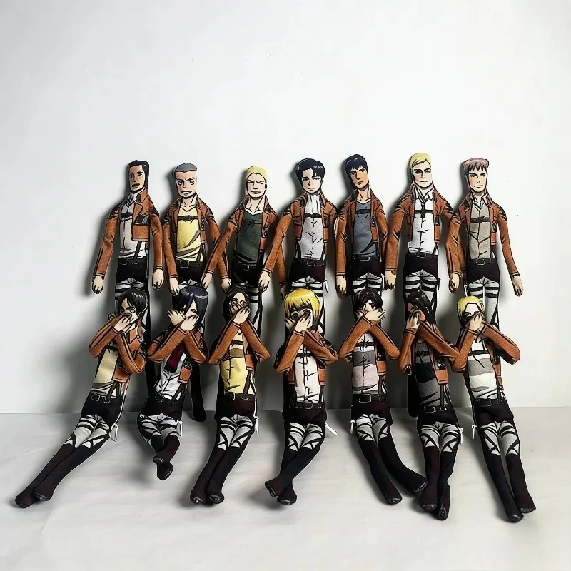 

Коллекционная плюшевая кукла ручной работы для декора комнаты, подарок, аниме-фигурка Атака Титанов: Леви Аккерман, подвижная проволочная фигурка, мягкая игрушка