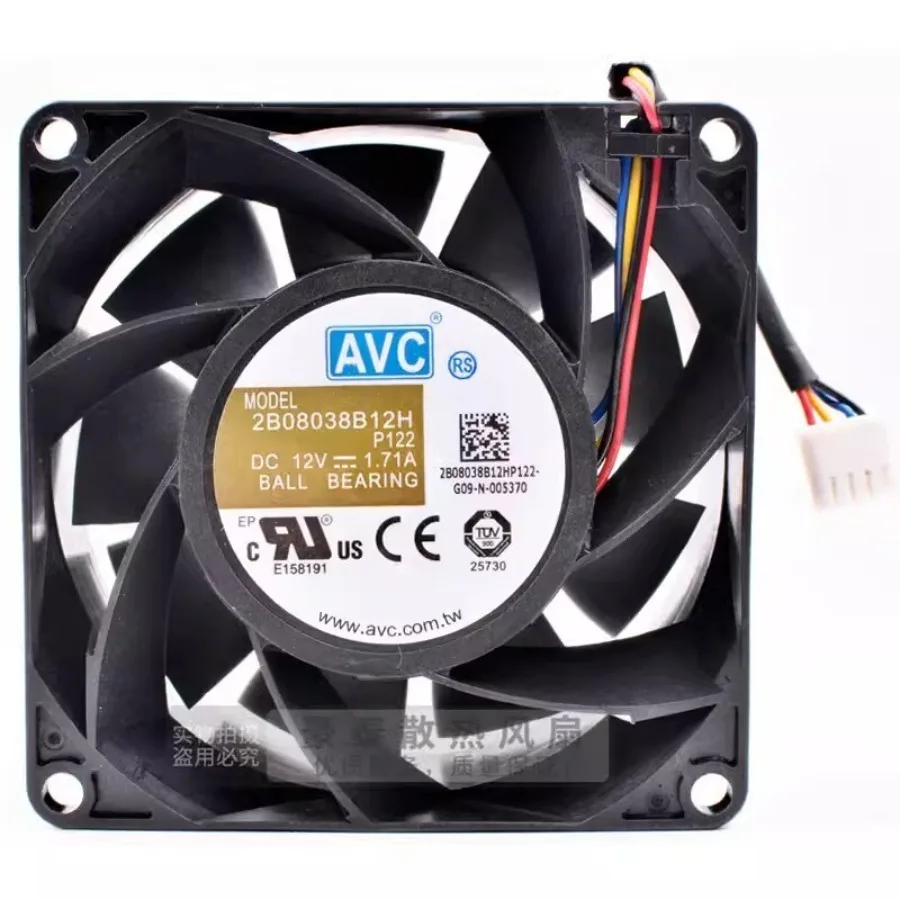 

For AVC 2B08038B12H 8038 DC12V 1.71A 4-Wire Server Cooling Fan