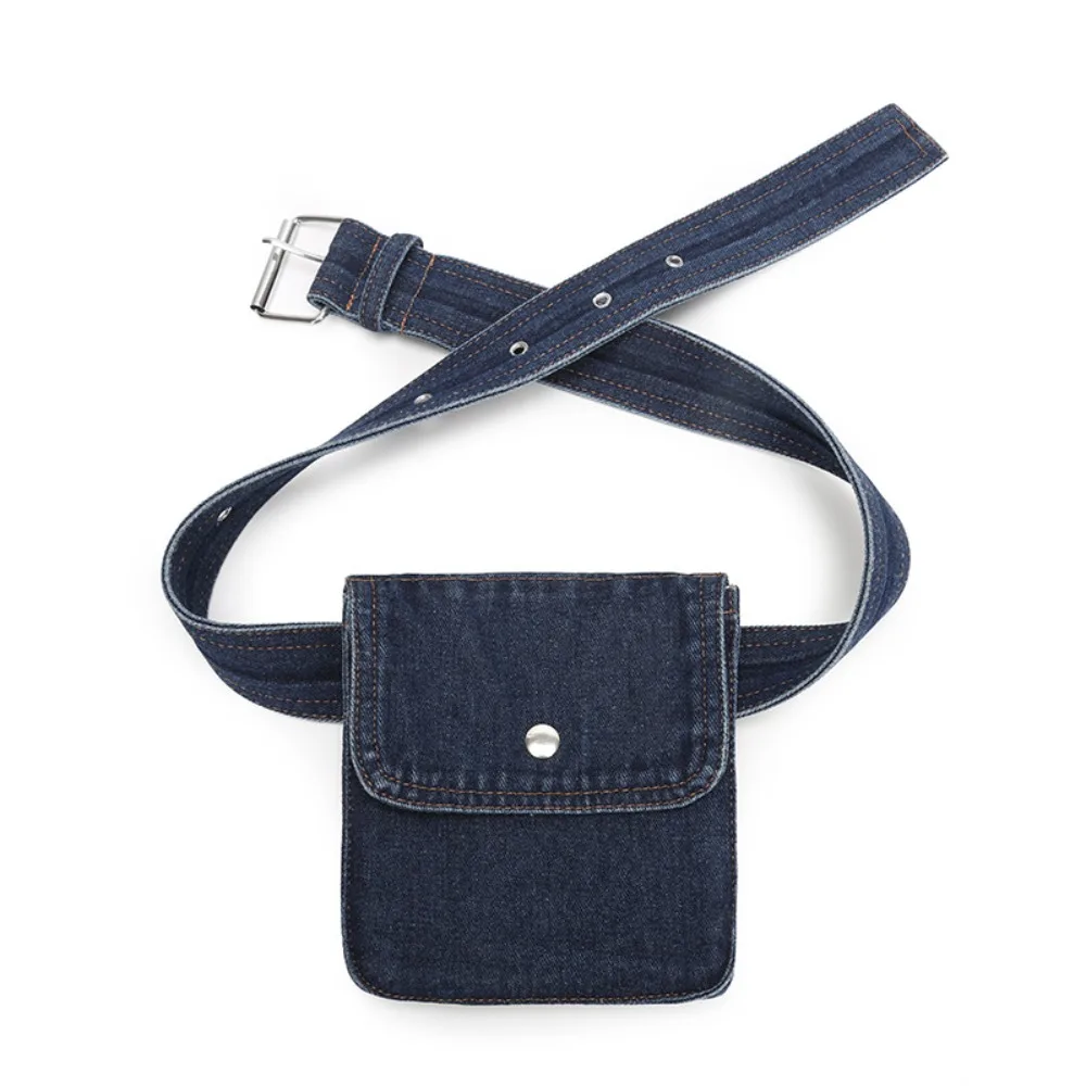 

Multifunctional Denim Belt Waist Bag Korean Style Portable Cowboy Chest Bag Pouch Lightweight Denim Crossbody Bag Student