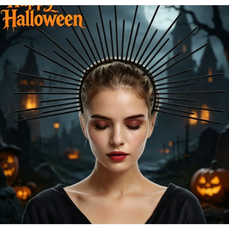 

Halloween Cosplay Hair Decoration Party Europe and America Exaggerated Sun God Tie Headband Headdress