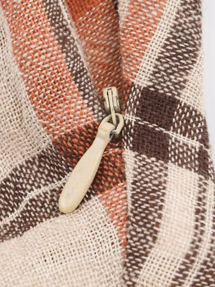 新しいヨーロッパスタイルのレディースファッション、多用途でエレガント、シンプルなデザイン、ミッドウエスト、チェック柄のミディスカート。