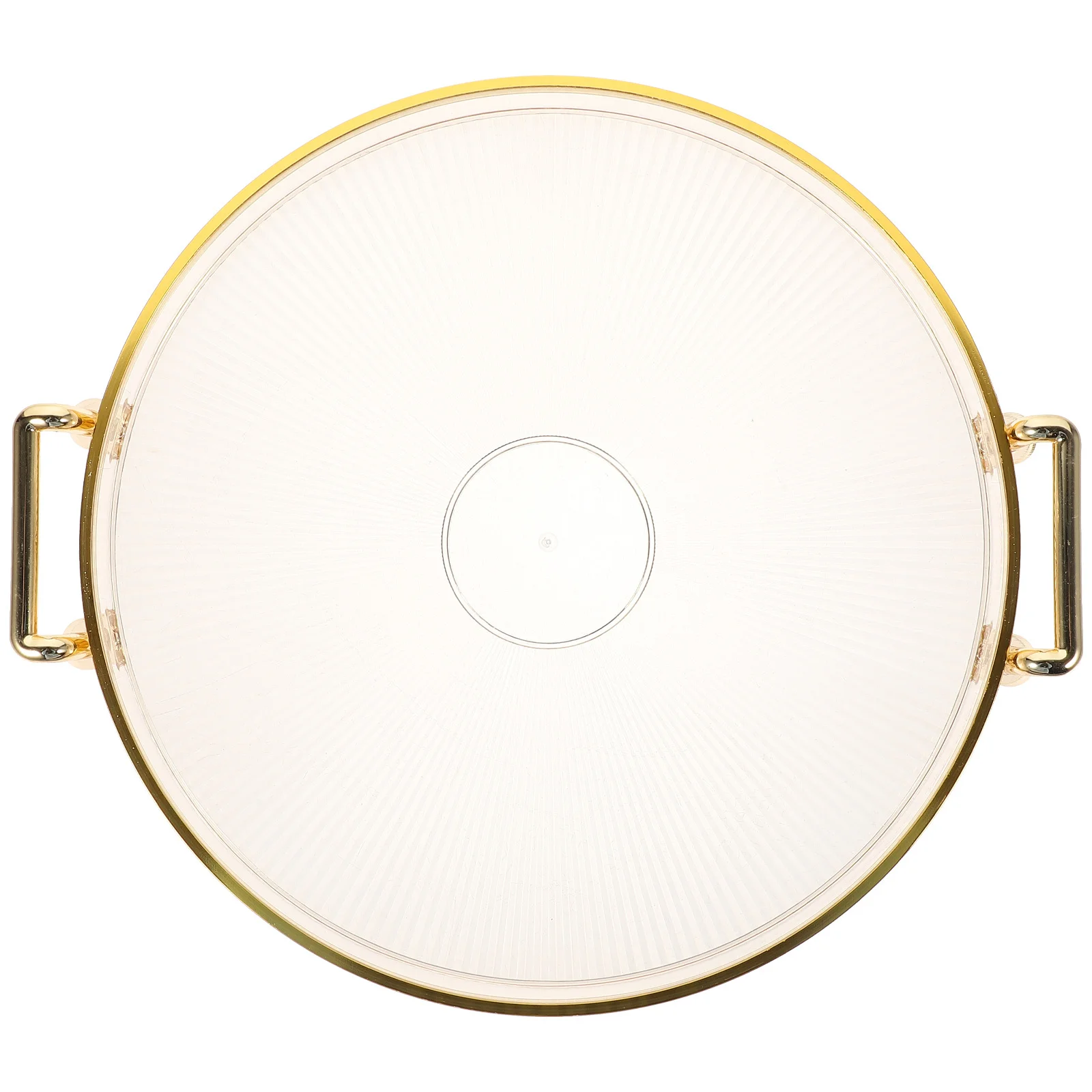

Decor Round Tea Tray Candy Plate Decorate Afternoon Coffee Golden Decorative Desktop Office
