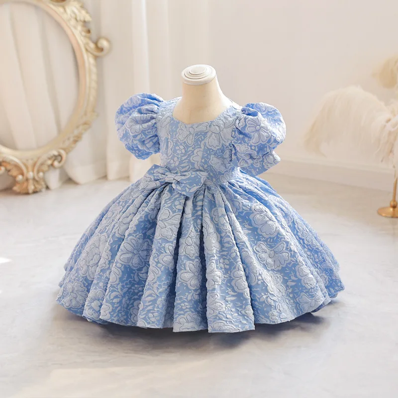 Toddler Baby Girl Dress Big Bow Baptism Dress Girls First Year Birthday Party Wedding Dress Kids Girls Clothes Tutu Fluffy Gown