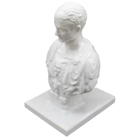 Julius Caesar Statue Pen Holder Creative Desktop Pen Holder Decorative Pen and Pencil Holder Resin Pen Rack for Office Desktop