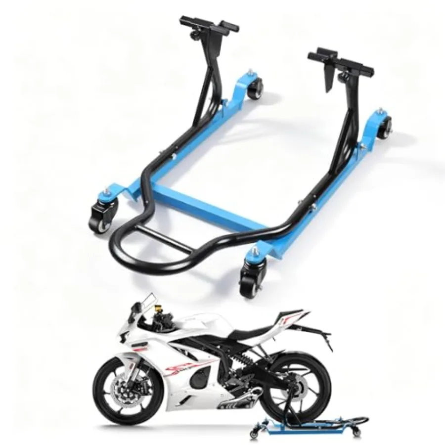 

BESTOOL Motorcycle Stands-Heavy Duty Motorcycle Rear Wheels Lift Stand with 4 Movable Wheels 750 LBS Capacity Adjustable Width