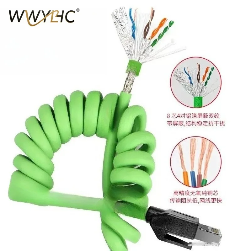 Suitable for Category 6A Ethernet Spring, RJ45 Gigabit, Spiral Ethernet Cable