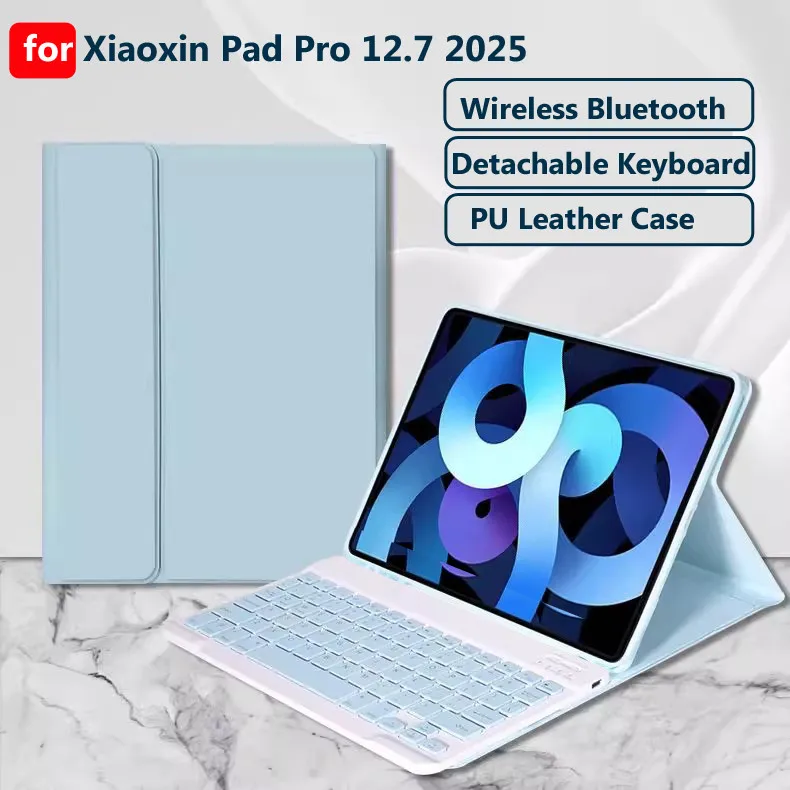 

Клавиатура с чехлом для Xiaoxin Pad Pro 12,7 дюйма 2025 Pro 12,7 2023 для Lenovo Tab P12 12,7 Bluetooth-клавиатура и мышь, чехол