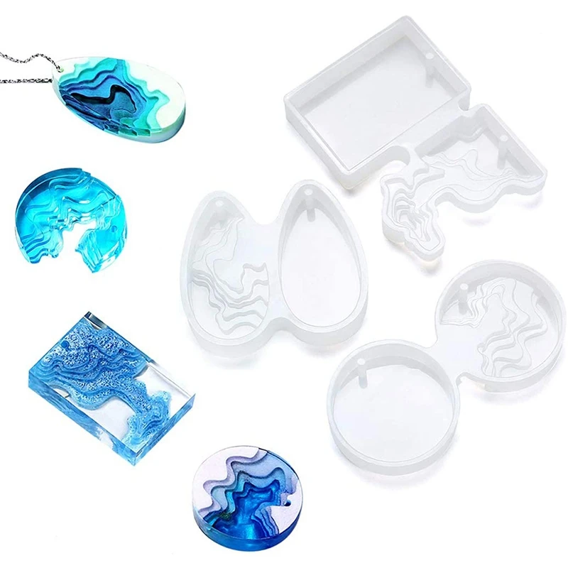 3 Sets Of Island Resin Mold Epoxy Resin Silica Gel Mold Jewelry Mold DIY Marine Style Handicraft Decoration Promotion