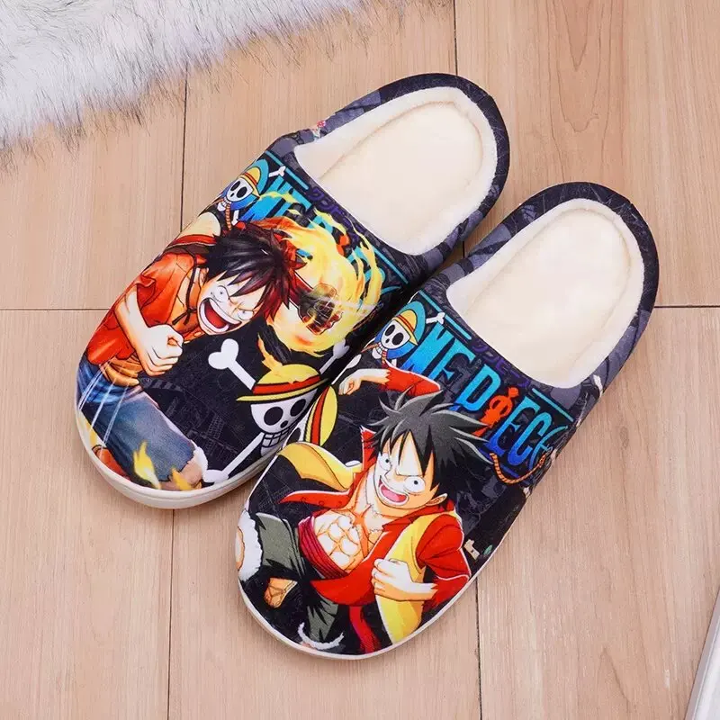 

Slippers For Men Women Boy Girl Gift Indoor Slippers Anime ONE PIECE Monkey D. Luffy Cosplay Cartoon Cute Winter Warm Slippers