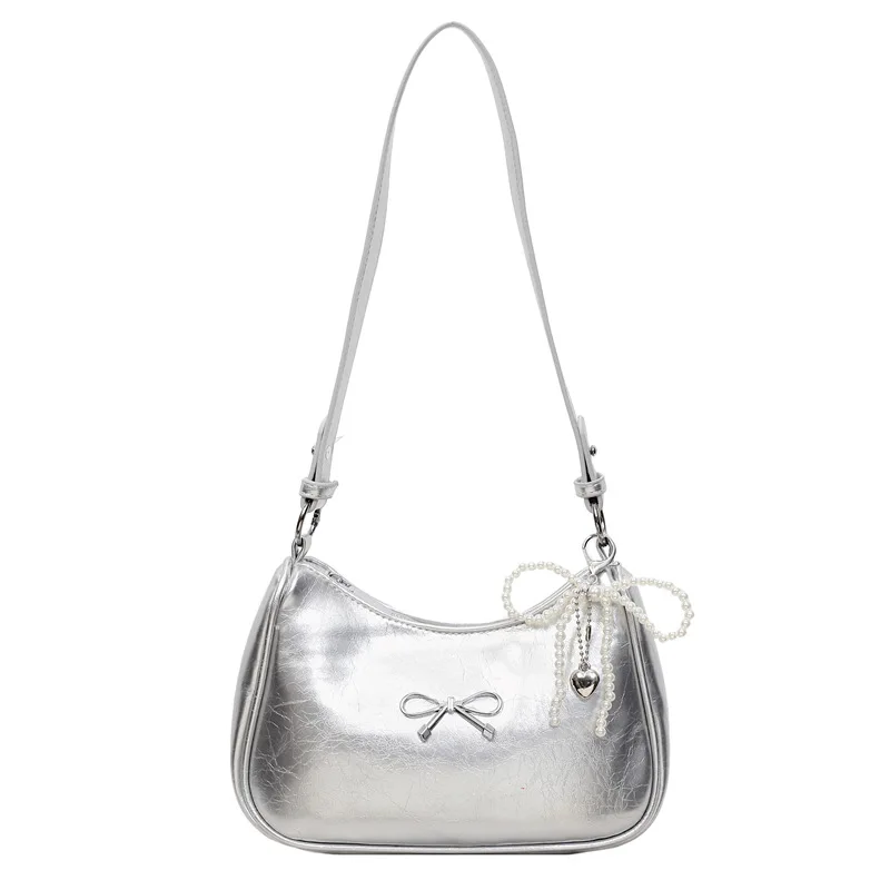 حقيبة كروس جديدة بعقدة على شكل فيونكة لعام 2025 للنساء، محفظة كتف متعددة الاتجاهات من الجلد الطبيعي، حقيبة يد صغيرة أنيقة عتيقة للعمل والمواعدة #4