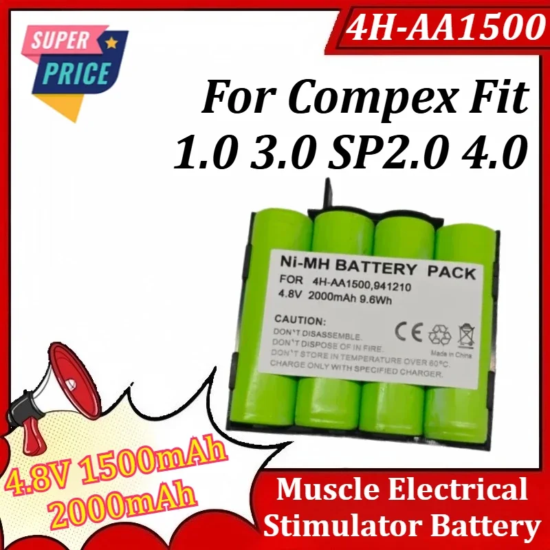 SWZY 4H-AA1500 4.8V 1500mAh 2000mAh Muscle Electrical Stimulator Battery for Compex Fit 1.0 3.0 SP2.0 4.0