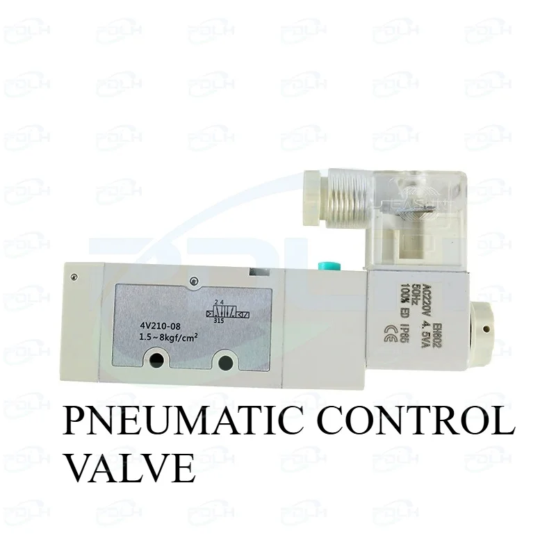 Pneumatic Control Valve Air Directional 5 Way 3 Position Control Air Gas Magnetic Valve 4V210-08  AC220V