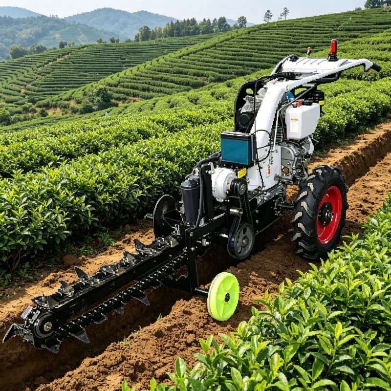 Trencher Walking Ditching Machine High Efficiency Chain Type Trencher for Water Pipe Laying and Trenching Works Cheap Sale