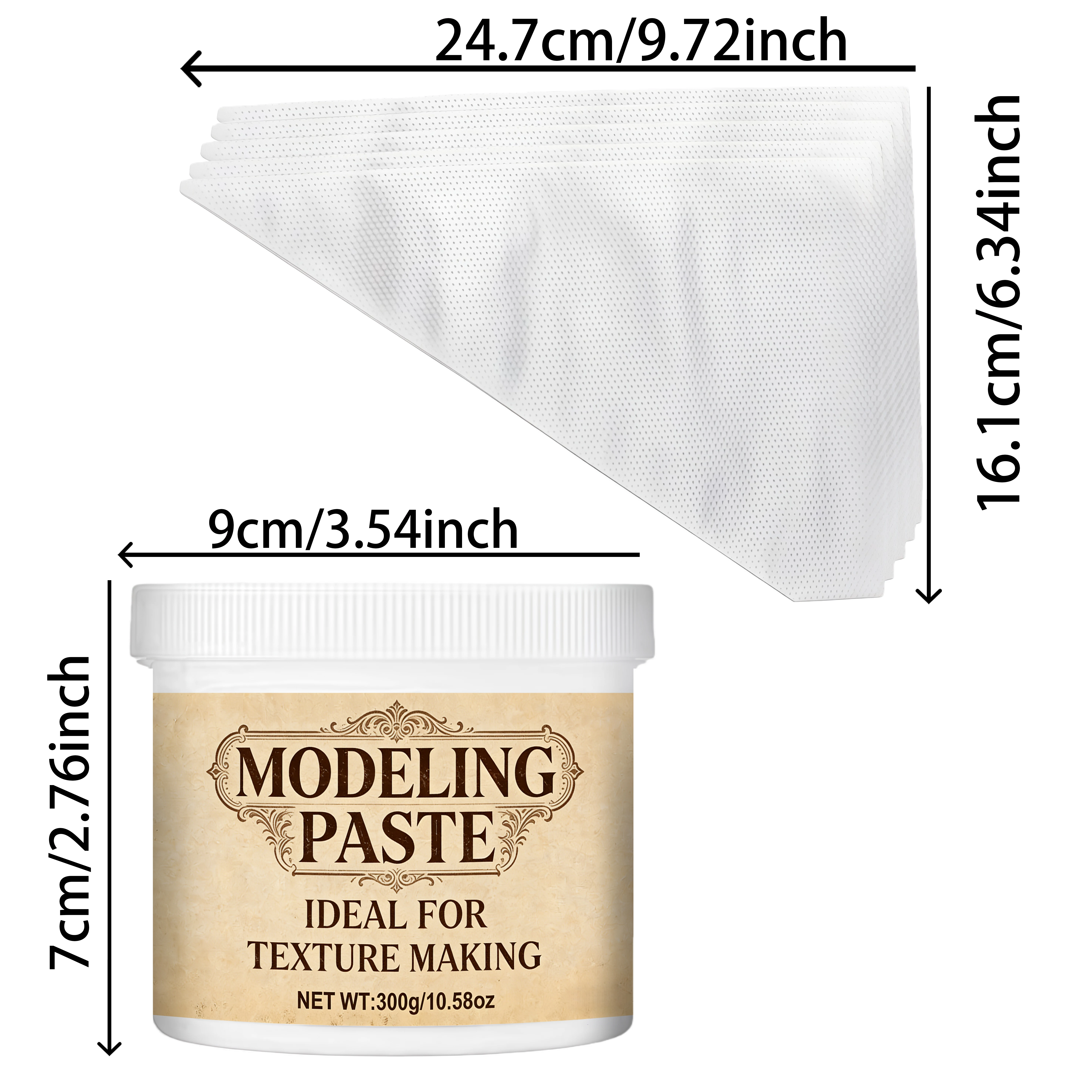 300g Weiße Modellierpaste mit 5 Spritzbeuteln, Modellier- und Linienzeichnungscreme für Kunstwerke, 10,58 Unzen – Detail 1